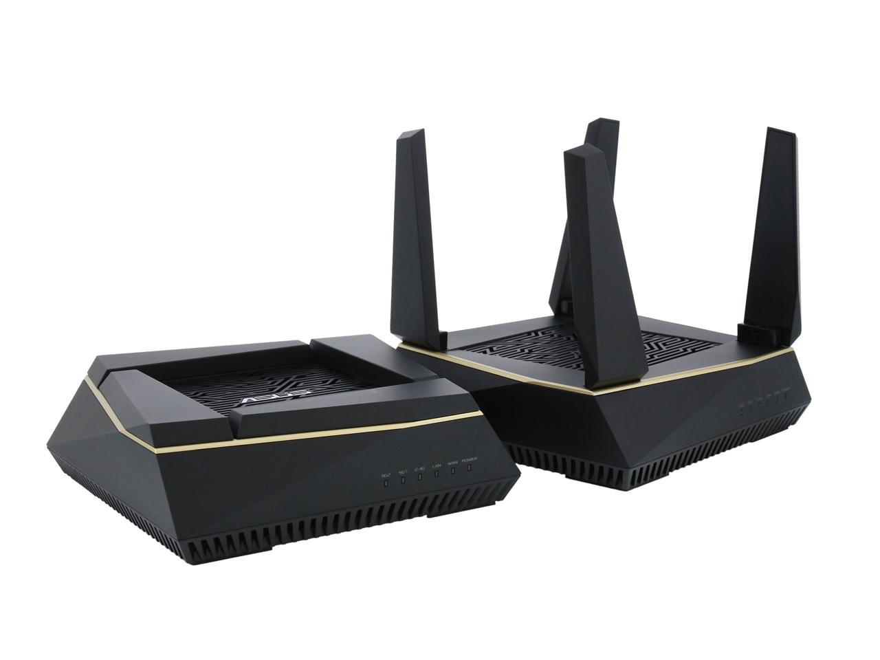 ASUS RT-AX92U (2 Pack) AX6100 Tri-Band Wi-Fi 6 Gaming Mesh Router with  802.11Ax, Lifetime AiProtection Security by Trend Micro, AiMesh Compatible,  
