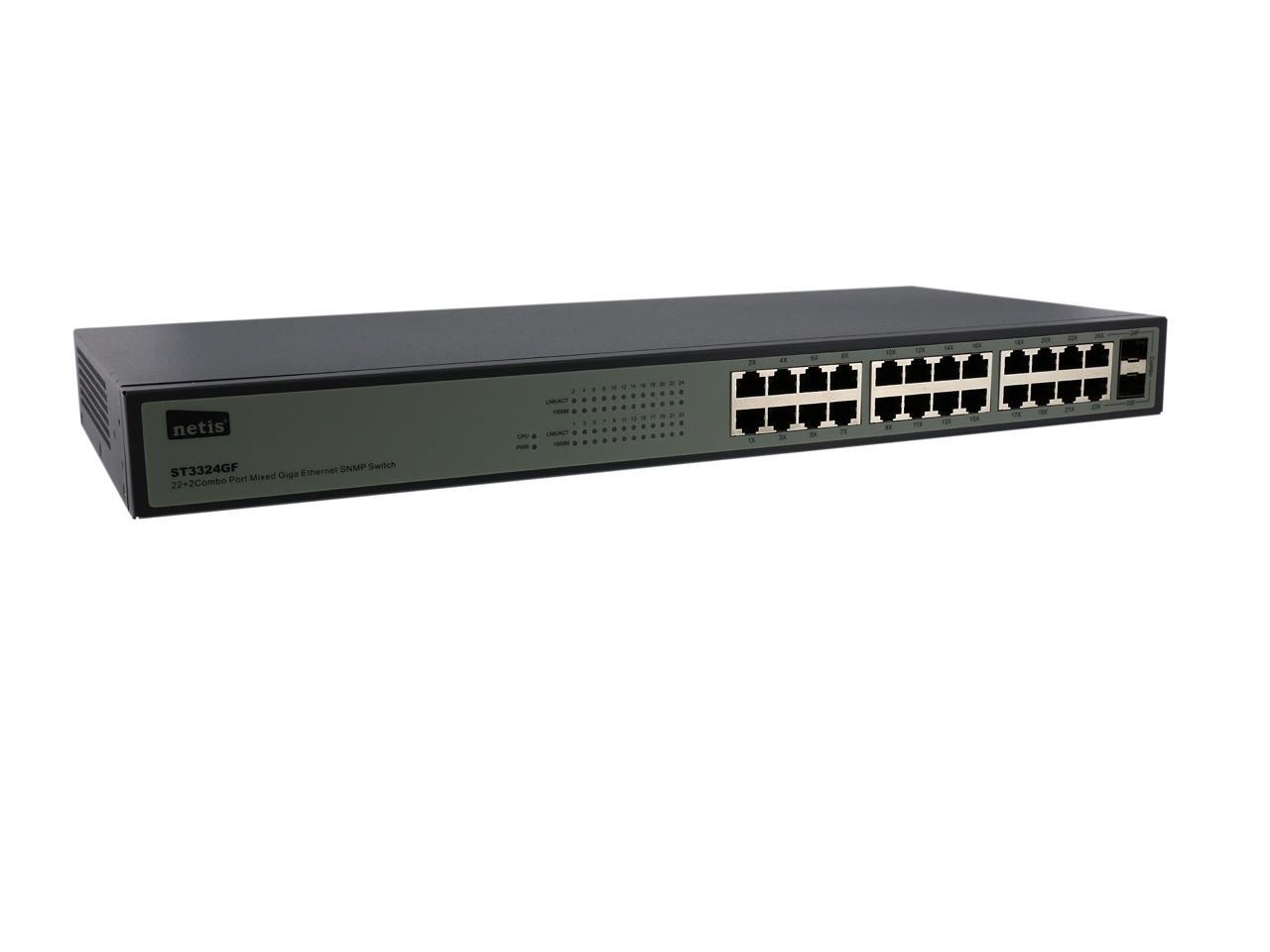NETIS ST3324GF(ST3306) 22GE+2 Combo-Port SNMP Switch - Newegg.com