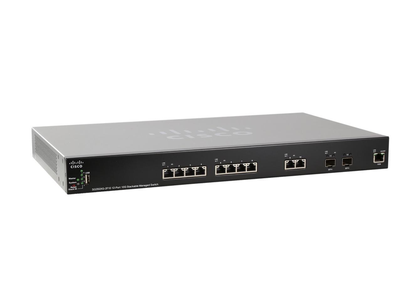 Cisco SMB SG350XG-2F10-K9 12 Port Stackable Managed 10 Gb Ethernet ...