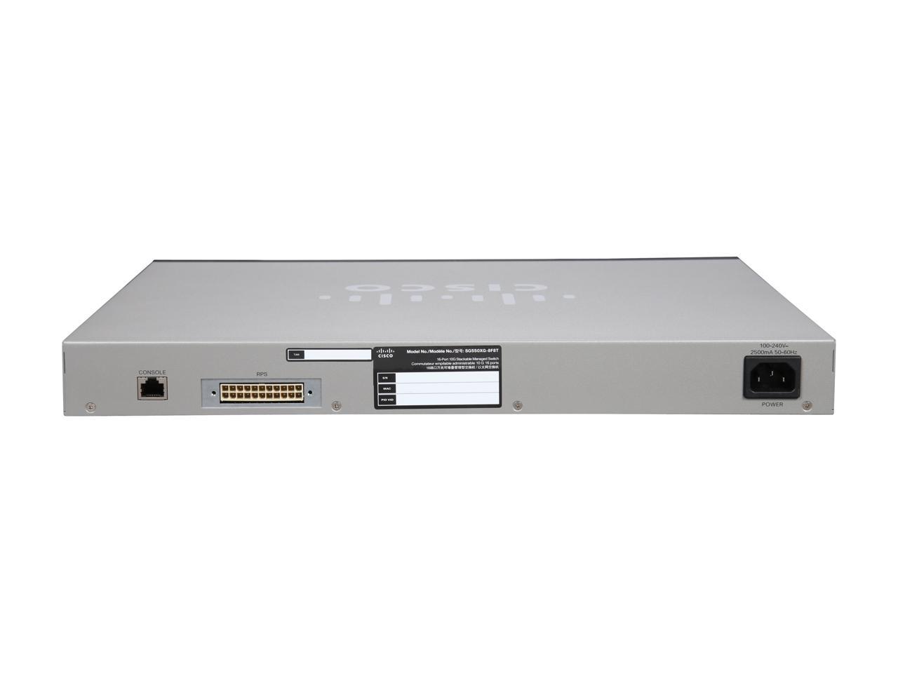 Cisco SMB SG550XG-8F8T-K9 8 Port Stackable Managed Ethernet Switch 10 ...