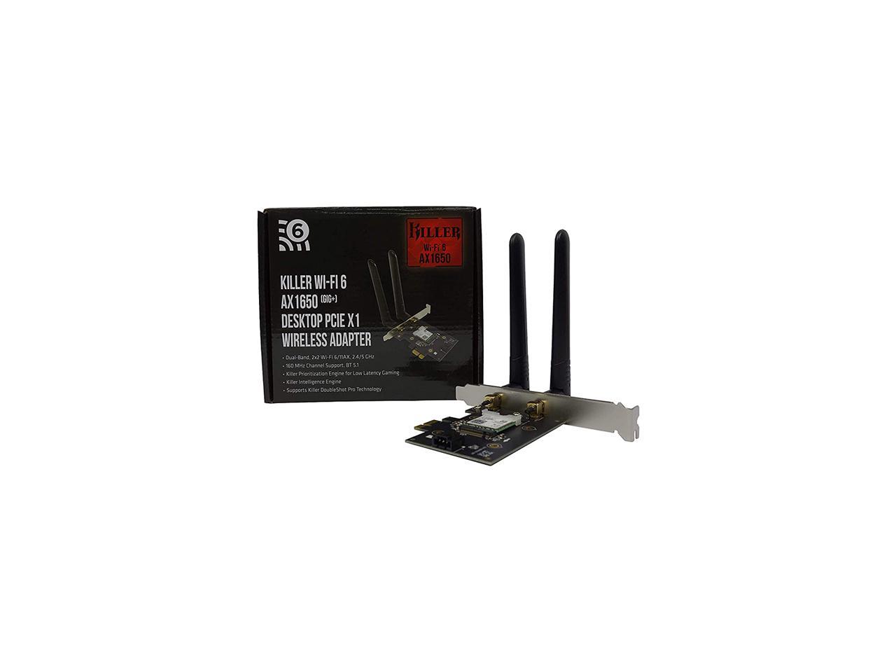 Intel Rivet Networks Killer Ax1650 Pci Express Card Up To 24 Gbps Of Wireless Throughput 0890