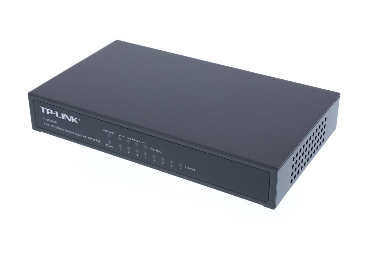 TP-LINK TL-SF1008P 8-port 10/100M Layer 2 Switch with 4 PoE Non-Managed Network 