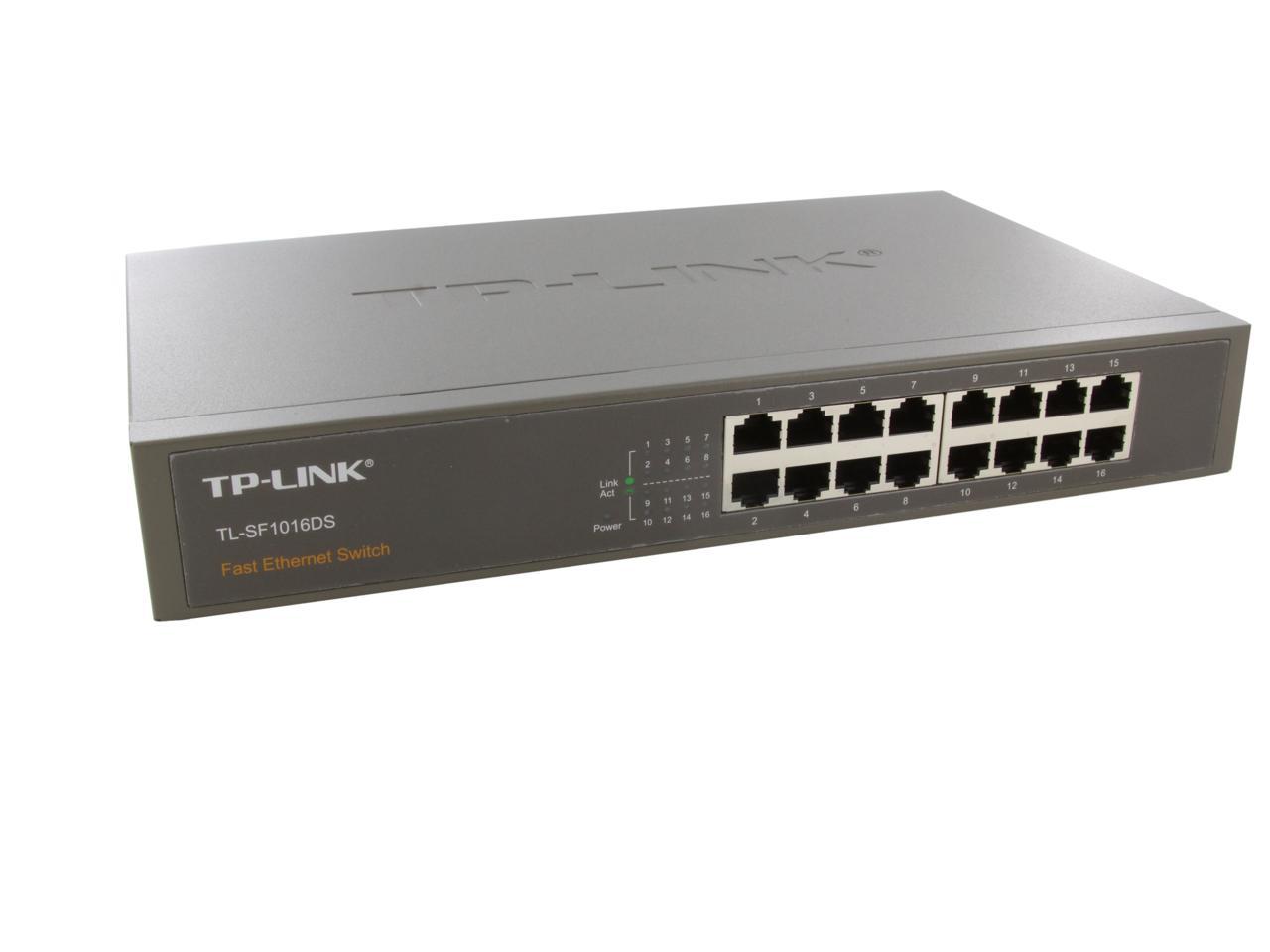 TP-LINK TL-SF1016DS 16-Ports 10/100 Mbps Desktop/Rack-Mountable Ethernet Switch 