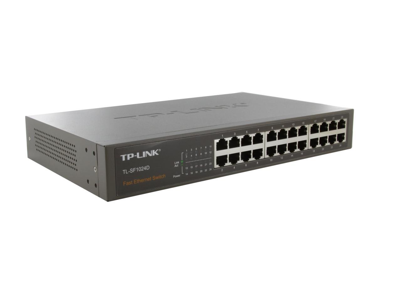 Self-respect Fatal Disparity TP-Link 24 Port 10/100Mbps Fast Ethernet Switch | Plug & Play |  Desktop/Rackmount | Sturdy Metal w/ Shielded Ports | Fanless | Limited  Lifetime protection | Unmanaged (TL-SF1024D) - Newegg.com