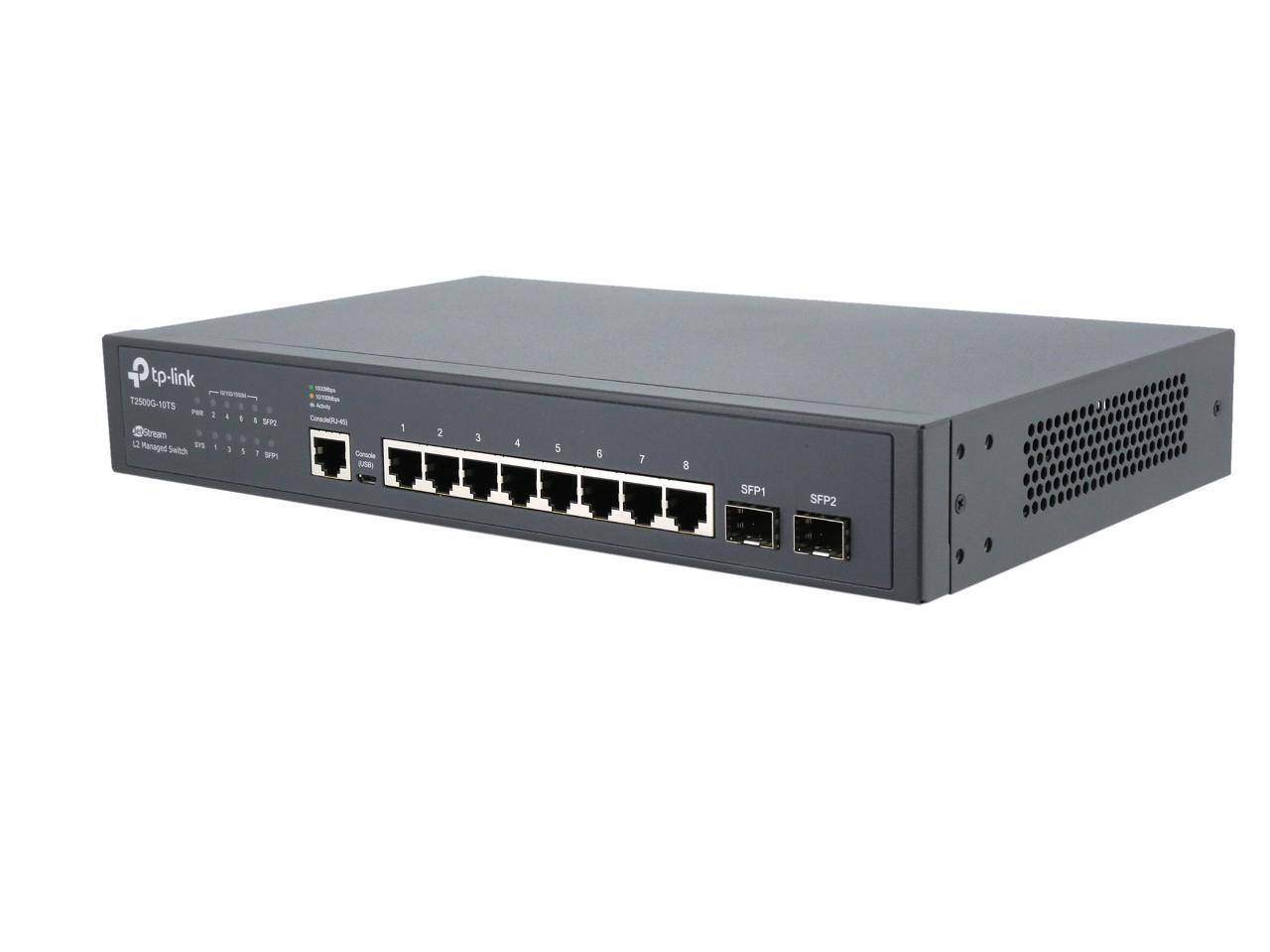 TPLink 8 Port Gigabit Switch L2 Managed w/ Console Port 2 SFP
