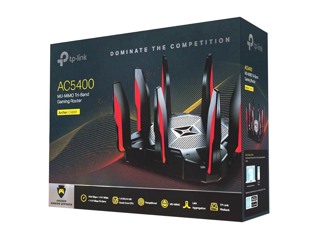 risk fitting funnel TP-Link AC5400 Tri Band WiFi Gaming Router(Archer C5400X) – MU-MIMO Wireless  Router, 1.8GHz Quad-Core 64-bit CPU, Game First Priority, Link Aggregation,  16GB Storage, Airtime Fairness - Newegg.com