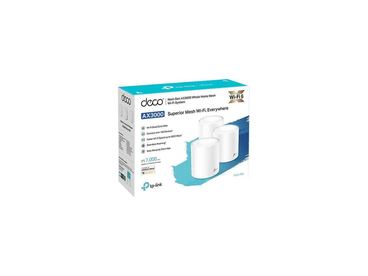 TP-Link Deco X60(3-pack) AX3000 Whole Home Mesh WiFi System White