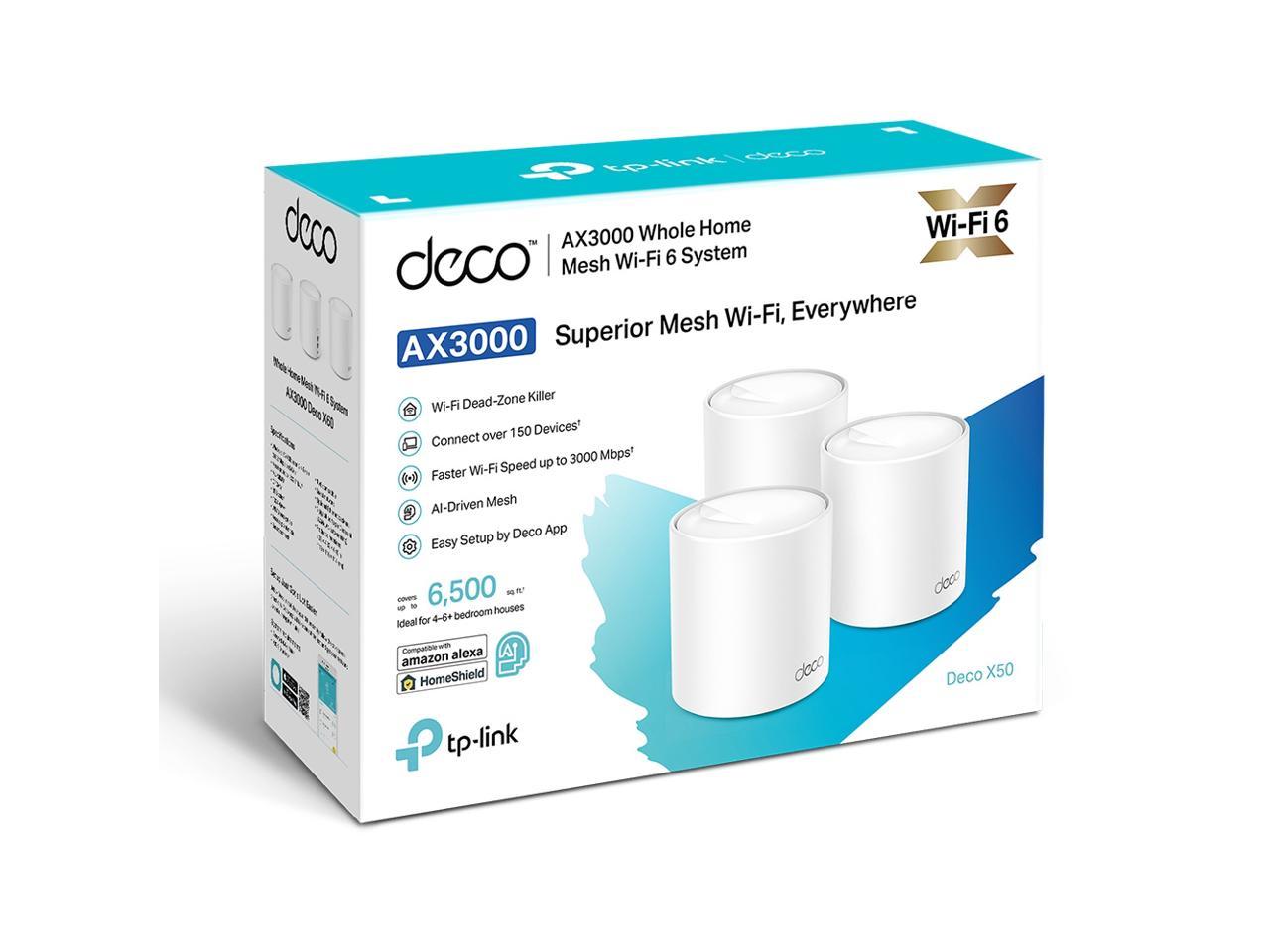TP-Link Deco X50(3-pack) AX3000 Whole Home Mesh WiFi 6 System White