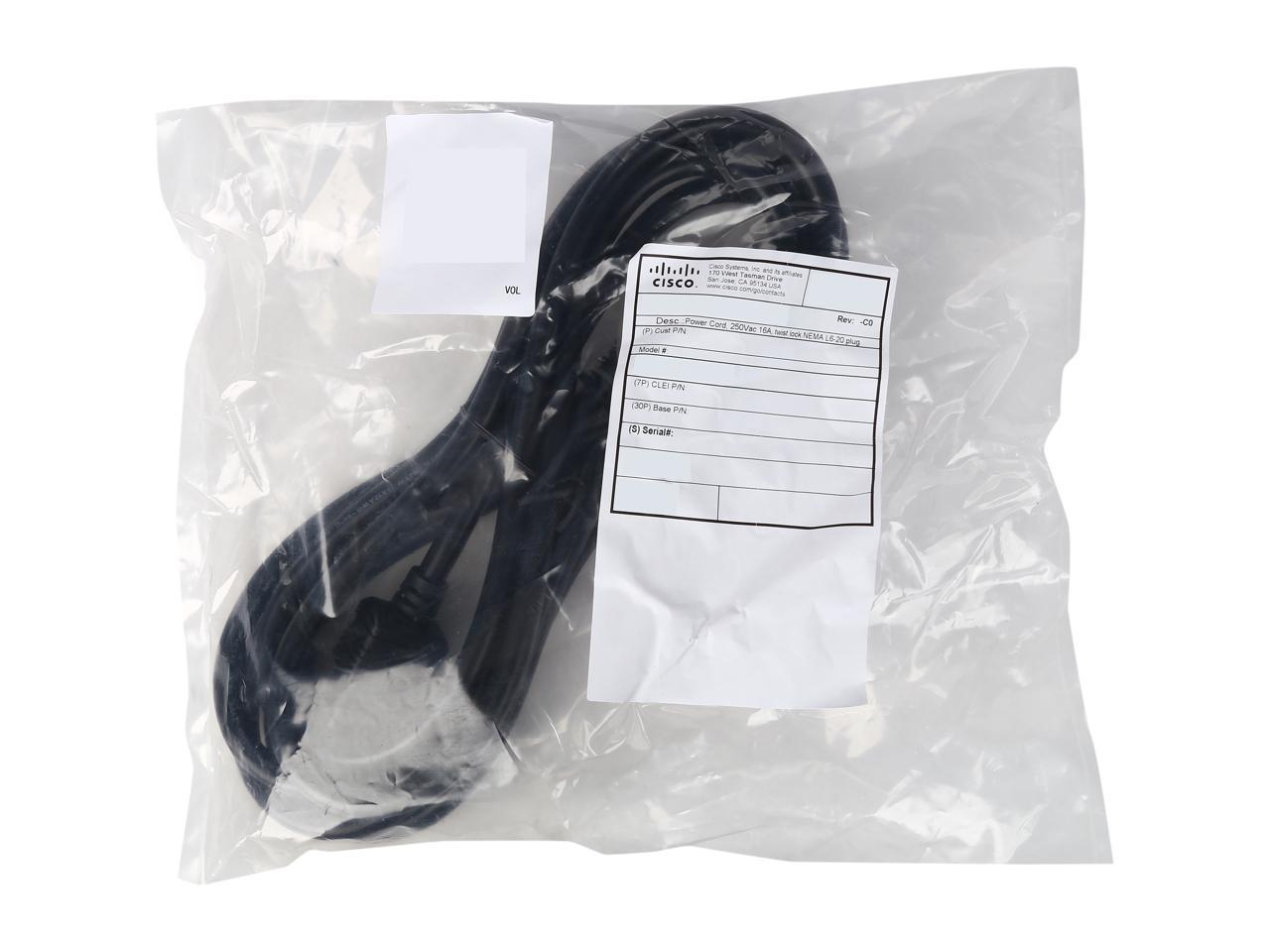 CISCO CAB-AC-C6K-TWLK AC Power Cord, 250VAC, 16A, twist lock NEMA L6-20 ...