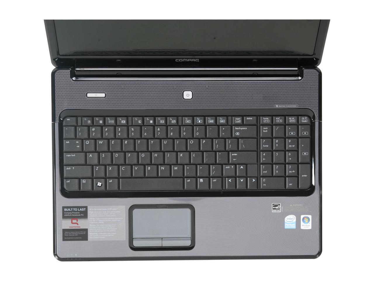 COMPAQ Laptop Presario Intel Pentium T2390 3GB Memory 160GB HDD Intel ...