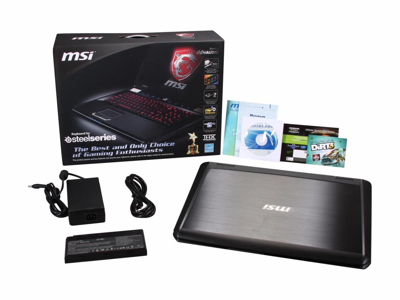 Open Box: MSI Laptop GT Series Intel Core i7-2670QM 12GB Memory 1TB HDD ...