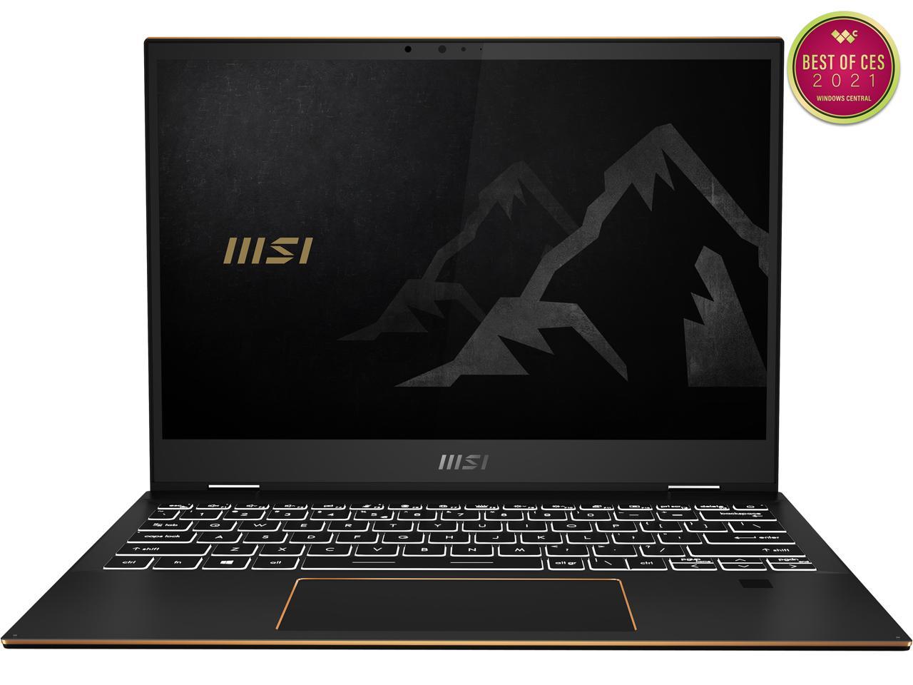 MSI SUMMIT E13 FLIP EVO ((A11MT-023)) 13.4″ Touch 2-in-1 Ultra Thin and Light Professional Laptop, 11th Gen Core i7, 16GB RAM, 512GB SSD