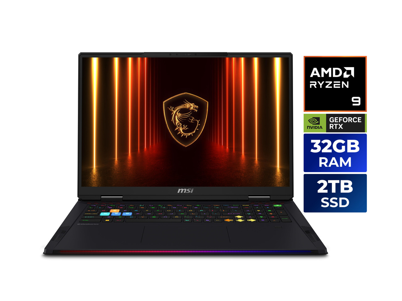MSI Raider - 18" GeForce RTX 5080 Laptop GPU - AMD Ryzen 9 9955HX3D - 32GB DDR5 5600MHz Memory - 2
