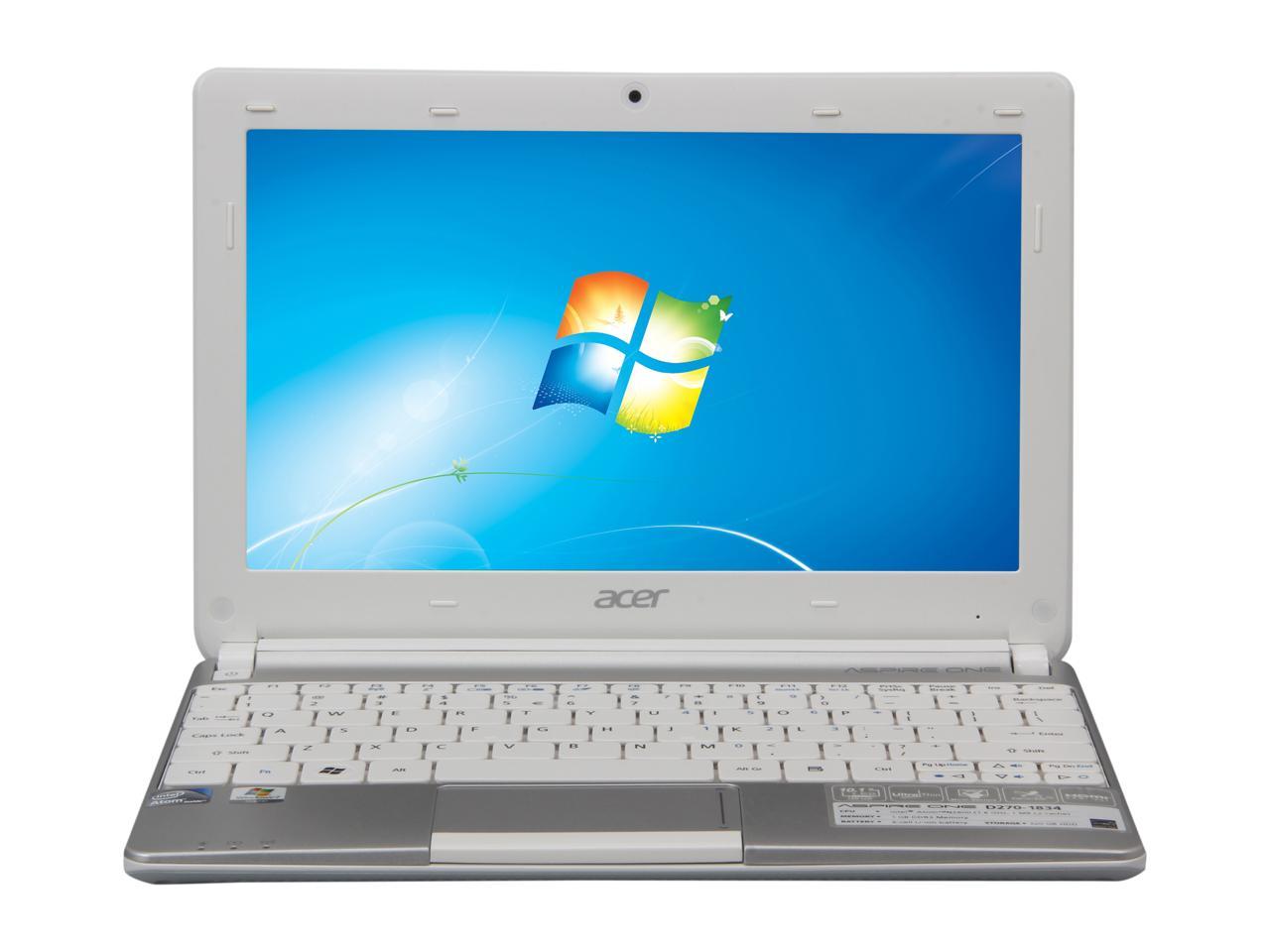 Acer Aspire One Aod270 1834 Seashell White 101 Wsvga Netbook