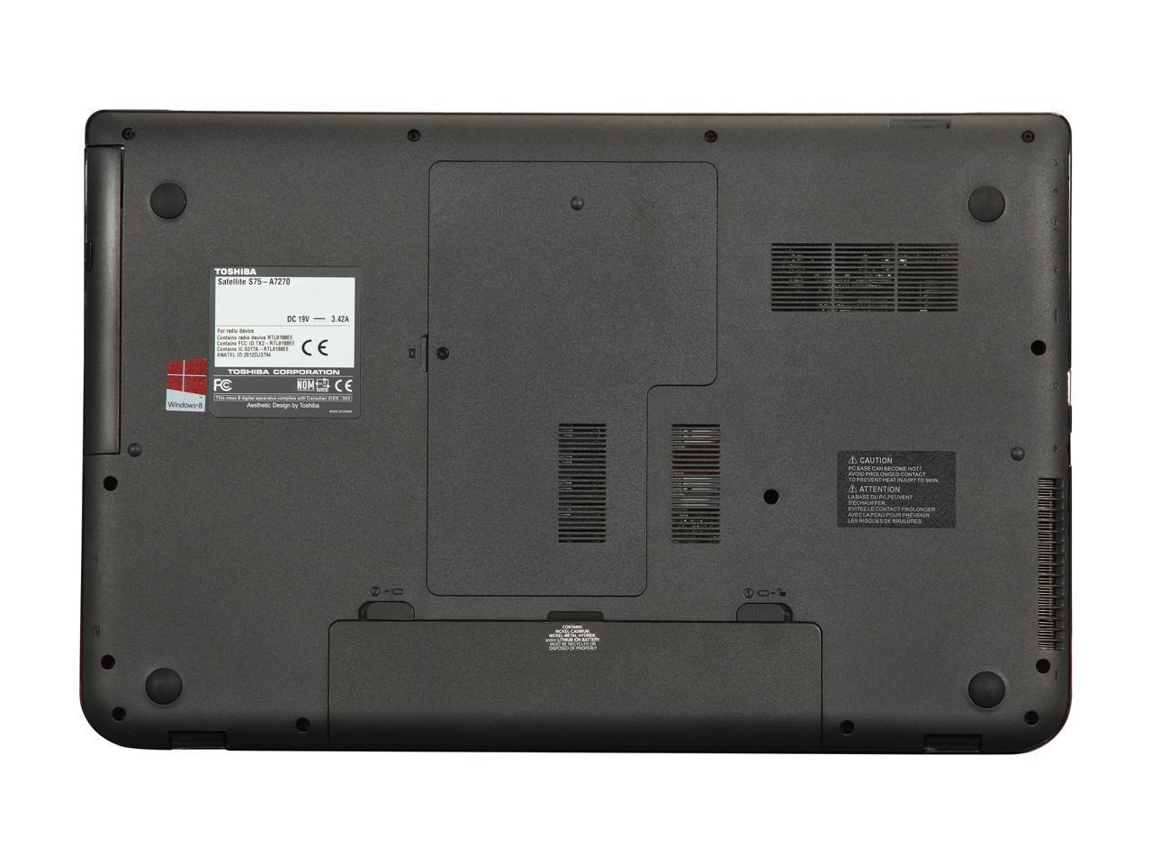 TOSHIBA Laptop Satellite S75-A7270 Intel Core i5 3rd Gen 3230M (2.60GHz) 8GB Memory 750GB HDD 