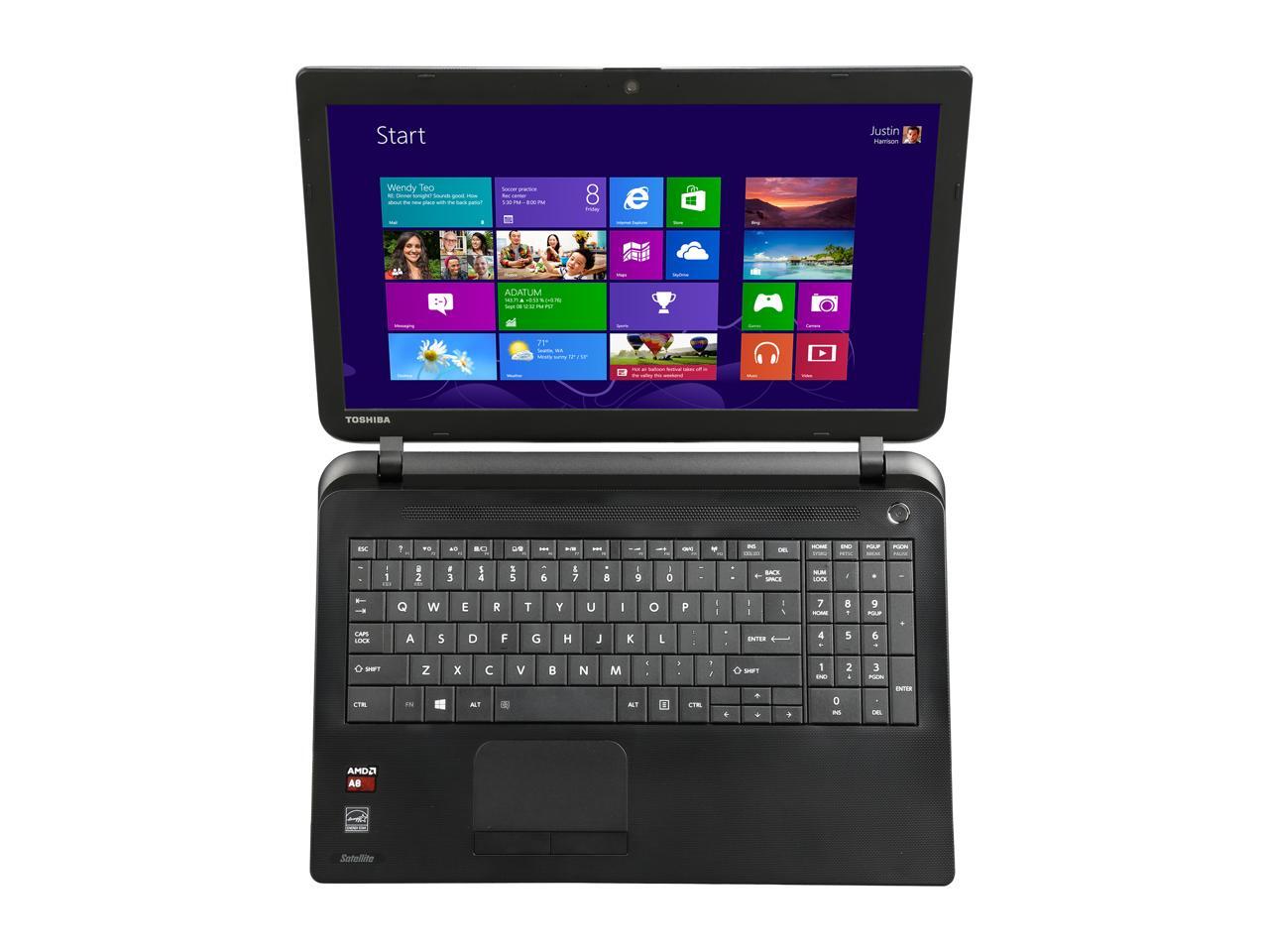 Open Box TOSHIBA Laptop Satellite AMD A8Series A86410 (2.00GHz) 4GB Memory 500GB HDD AMD