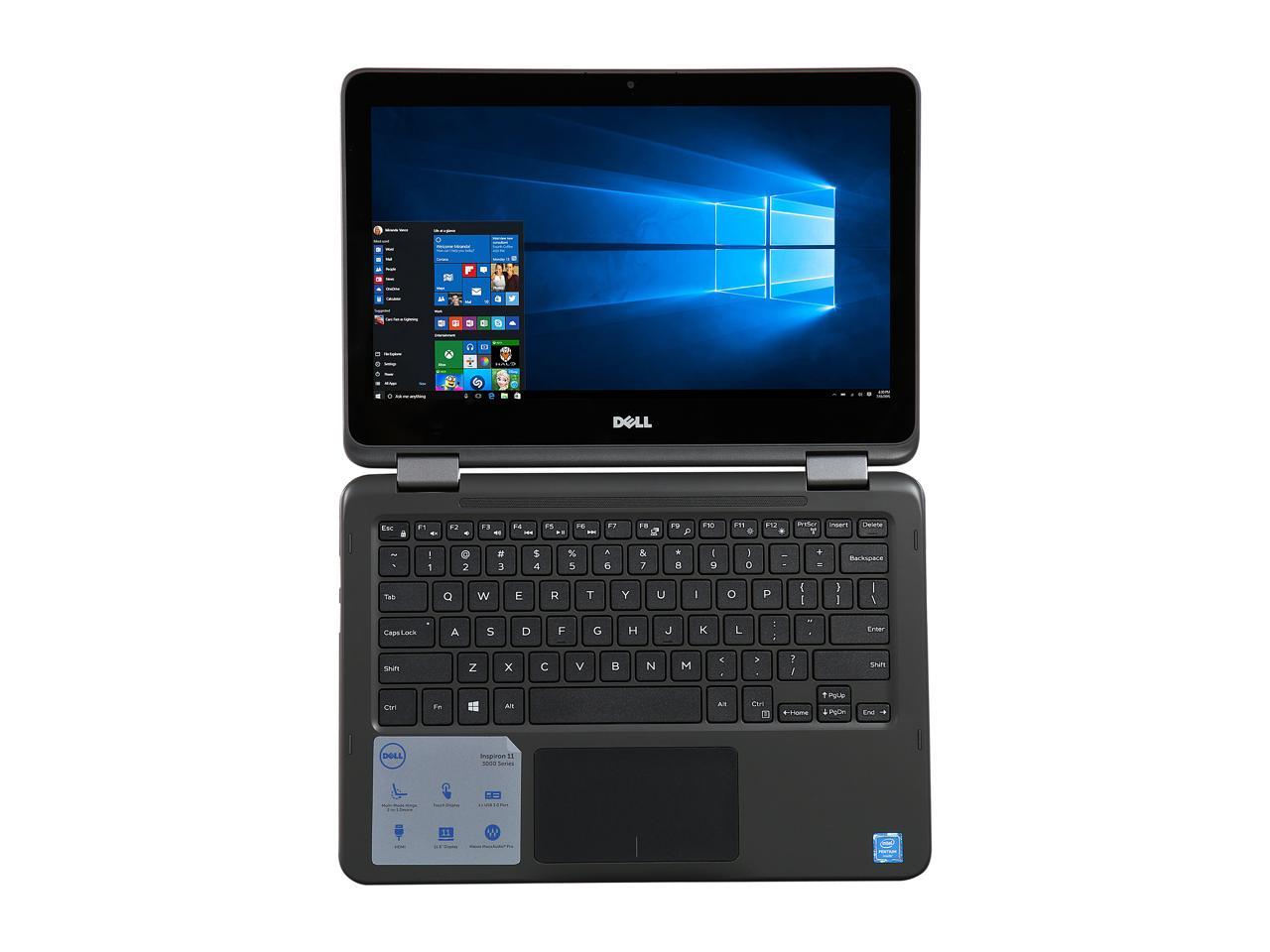 Dell Inspiron 11 3000 I3168 3272gry Intel Pentium N3710 1 60 Ghz 4 Gb Memory 500 Gb Hdd 11 6 Touchscreen 1366 X 768 2 In 1 Laptop Windows 10 Home 64 Bit Gray Newegg Com