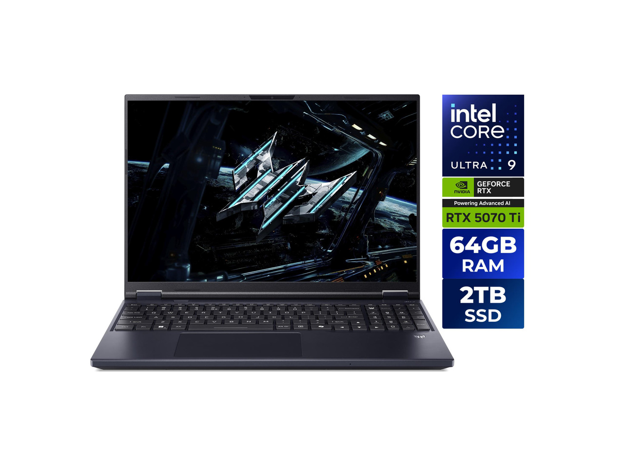 Acer Predator Helios Neo 16 AI - 16.0" GeForce RTX 5070 Ti Laptop GPU - Intel Core Ultra 9 275HX - 64GB Memory - 2 TB PCIe SSD - Windows 11 Home Gaming Laptop - 240 Hz IPS (PHN16-73-95NT )