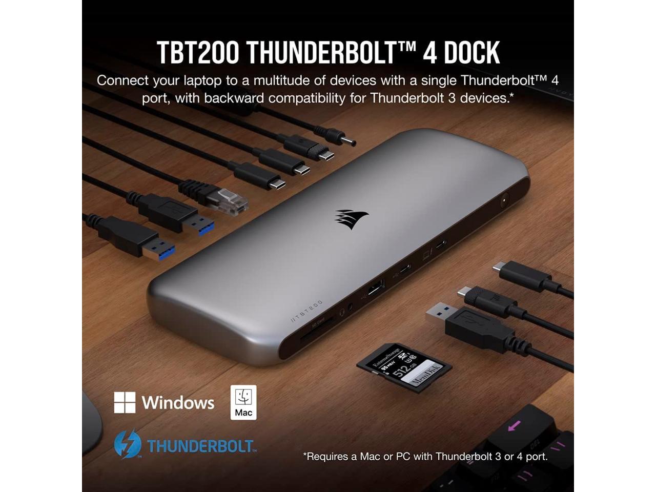 Corsair Tbt Thunderbolt Dock Up To W Power Delivery X