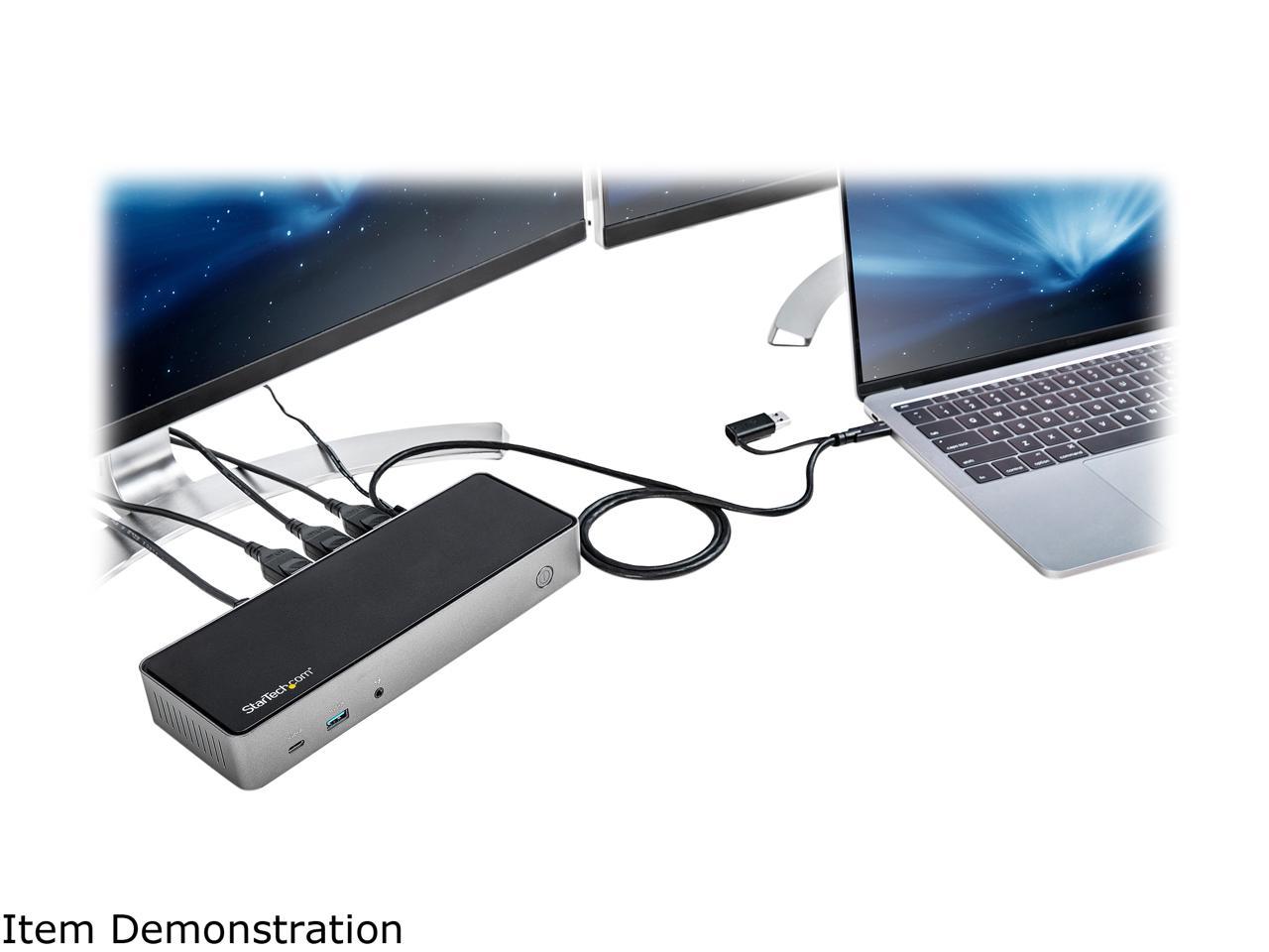 USB C USB A Dock Hybrid Universal Triple Monitor Laptop Docking Station W DisplayPort