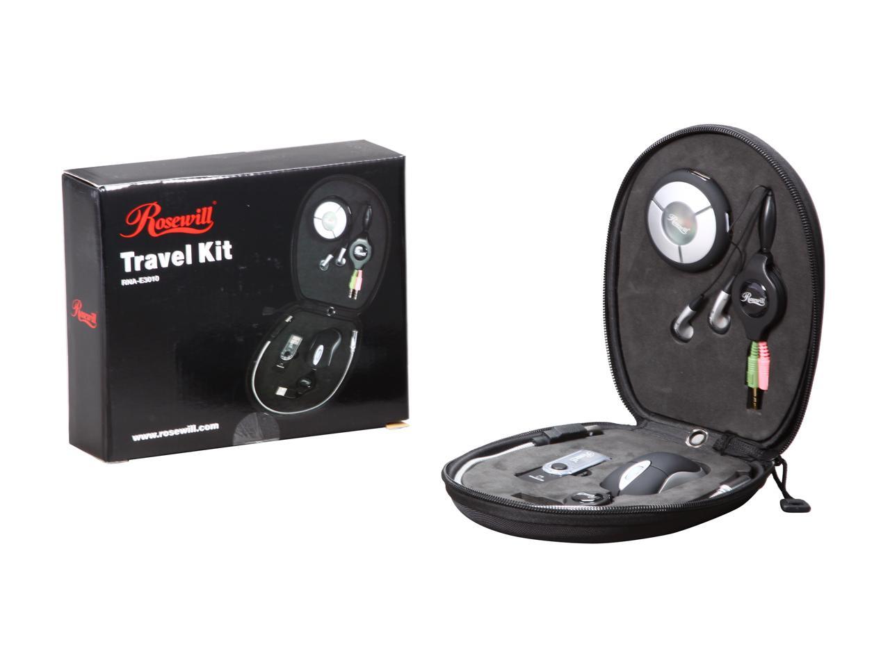 Rosewill Laptop Travel Kit (5 PCs Mouse, Headset, Card Reader, USB Hub