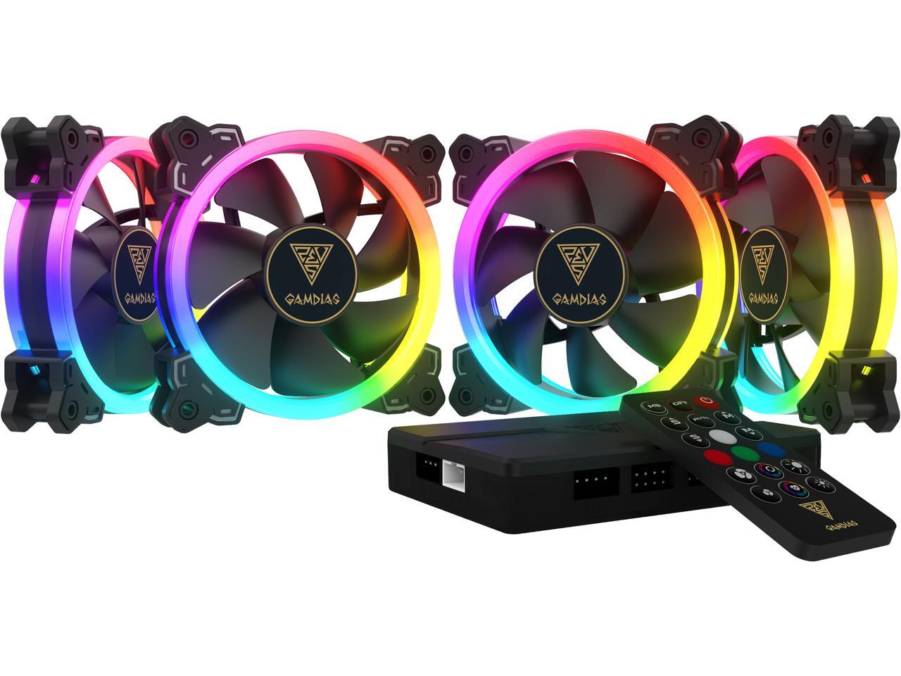 GAMDIAS AEOLUS M11204R 120MM RGB 4 in 1 Fan Pack with Controller and