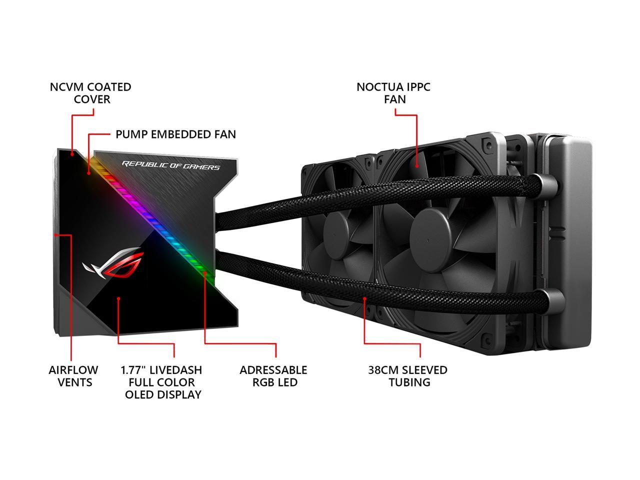 ASUS ROG Ryujin 240 RGB AIO Liquid CPU Cooler 240mm Radiator - Newegg.com