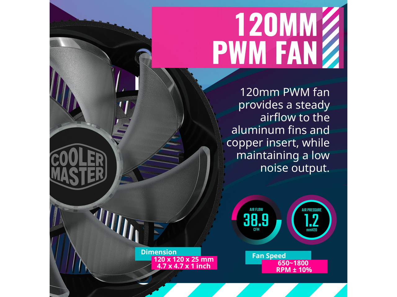 Cooler Master A71C ARGB CPU Air Cooler MF120 120m