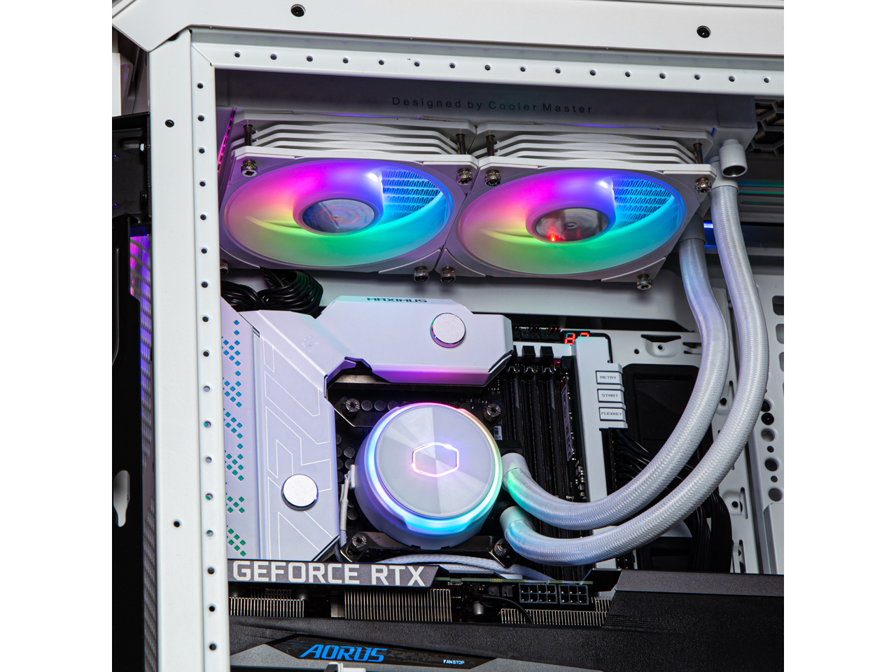 Cooler Master MasterLiquid PL240 FLUX White ARGB Close-Loop AIO Liquid ...