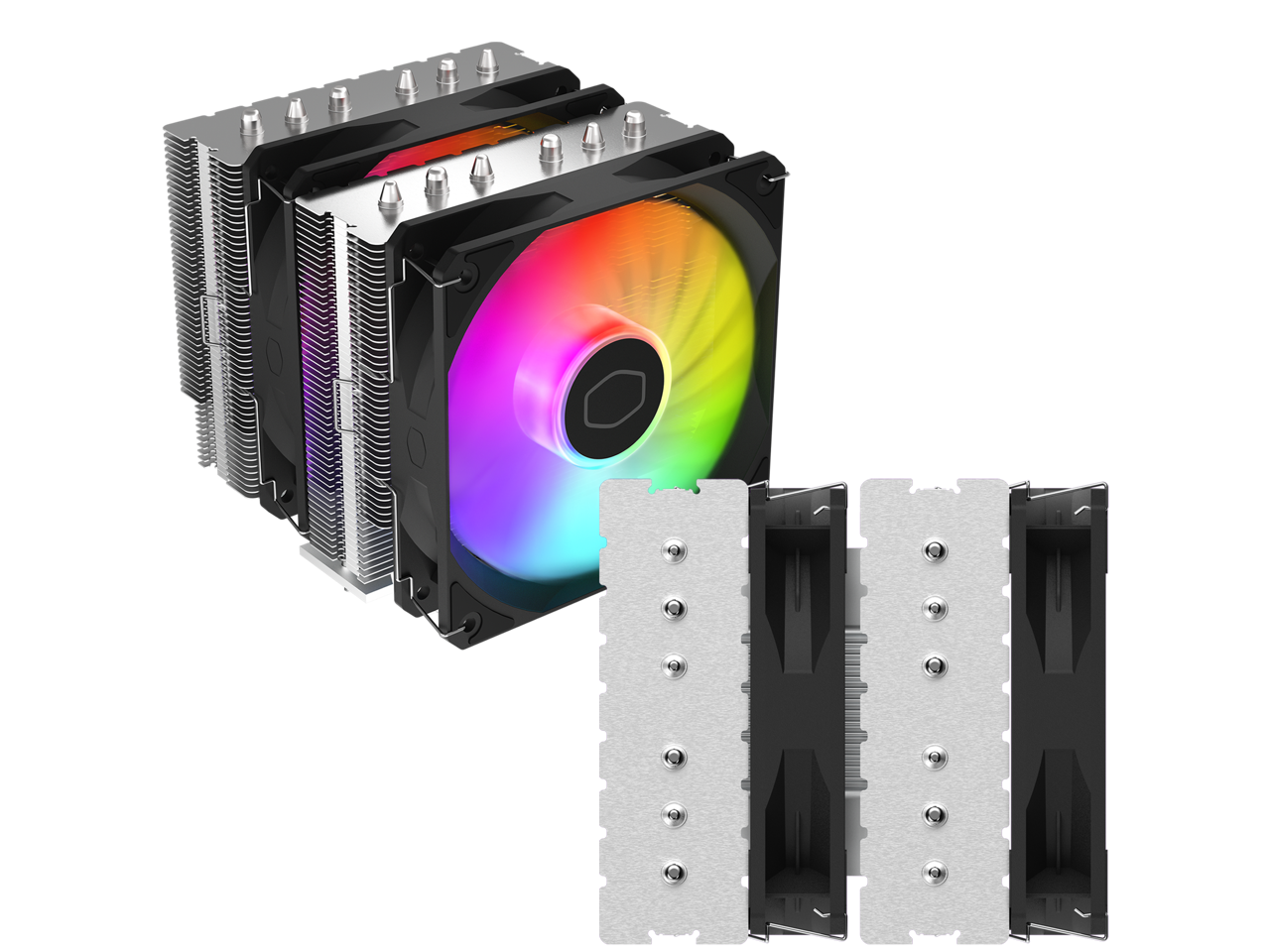 Cooler Master Hyper 620S Dual Tower CPU Air Cooler, ARGB Sync, 120mm PWM Fan, 6 Copper Direct