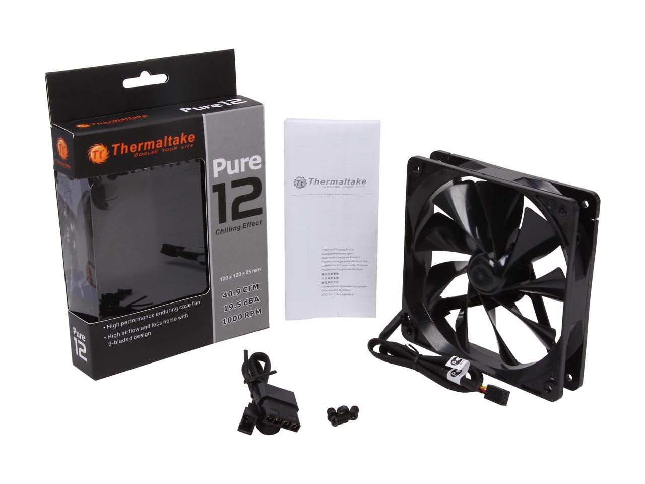 Thermaltake CLF011PL12BLA Black LED Pure Series Quiet High Airflow