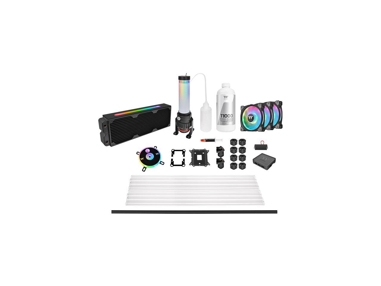 Thermaltake Pacific Cl360 Max D5 Res Pump 16 8 Million Color Rgb Alexa Razer Chroma Software Enabled Copper Radiator Petg Hard Tube Water Cooling Kit Cl W259 Cu00sw A Newegg Com