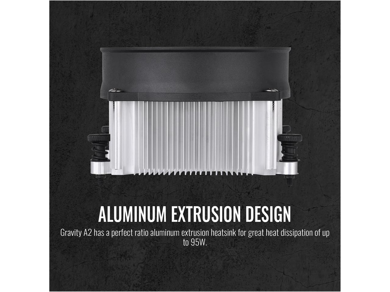 Thermaltake Gravity A2 Low Profile 95W AM4 CPU Cooler, CL P078 AL09WT A | UK
