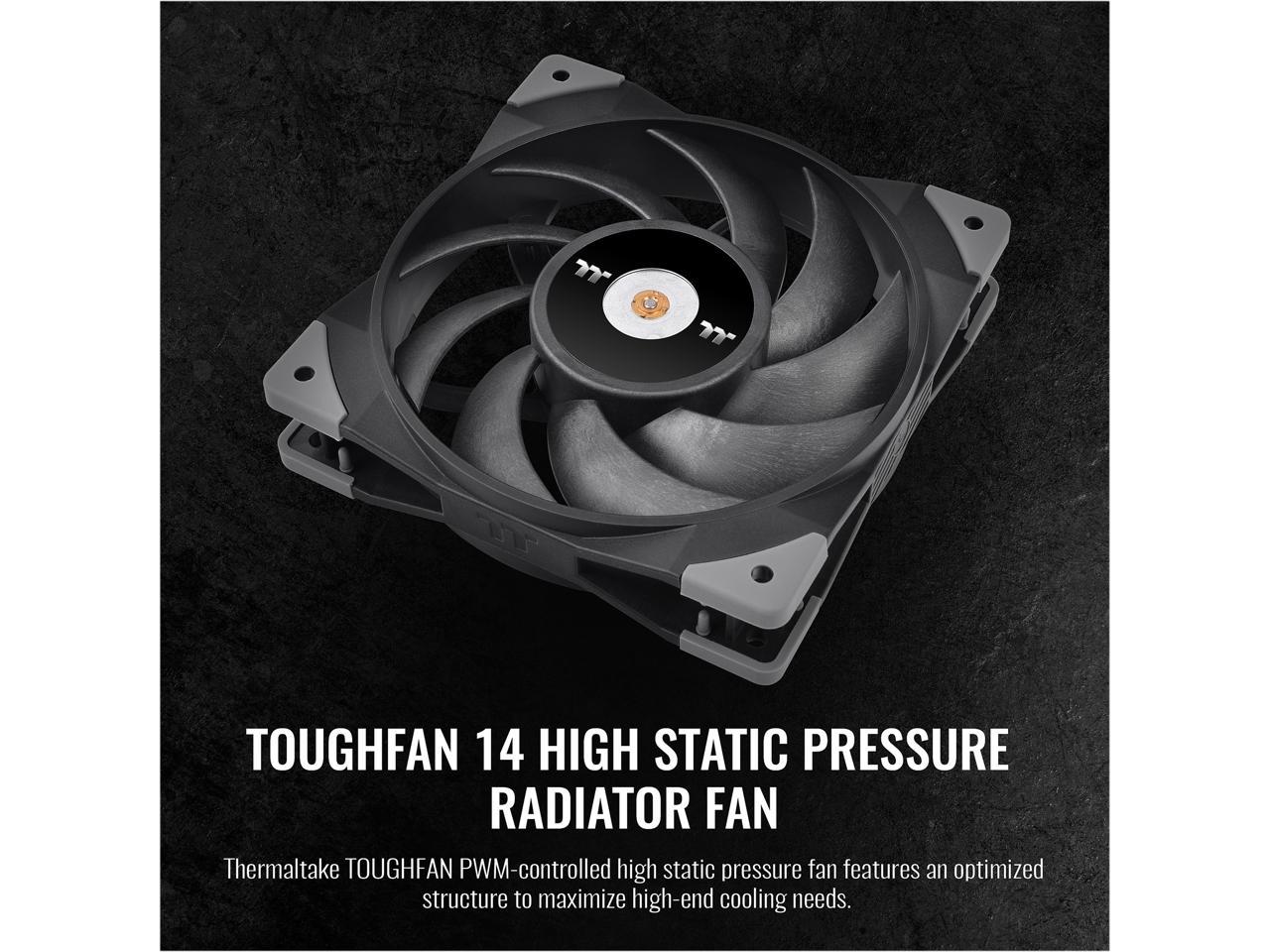 Thermaltake TOUGHFAN 14 Black PWM 500 - 2000 RPM Controlled High Static ...