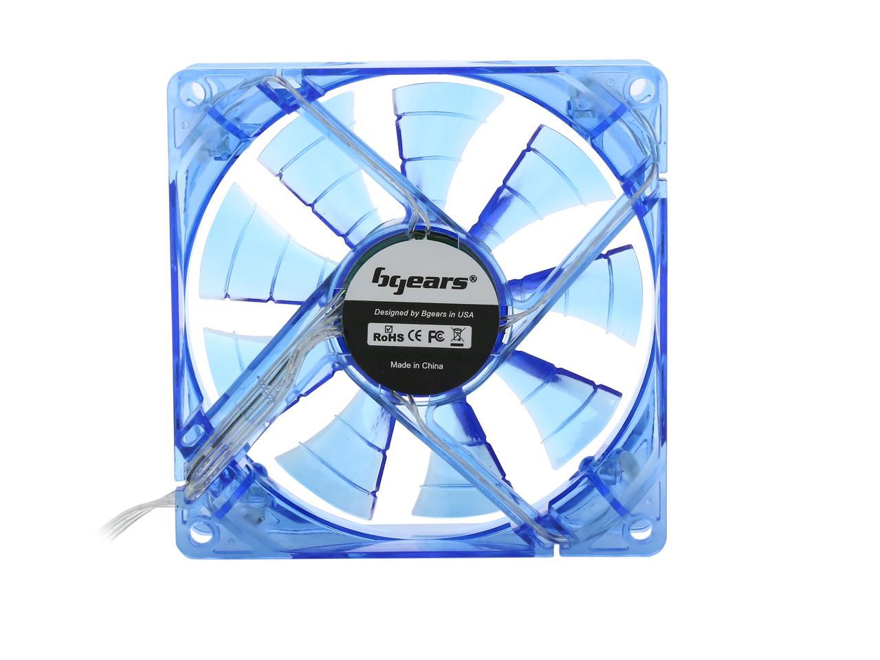 Bgears B-PWM 90 Translucent Blue With Blue LEDs 2 Ball Bearing PWM Fan ...