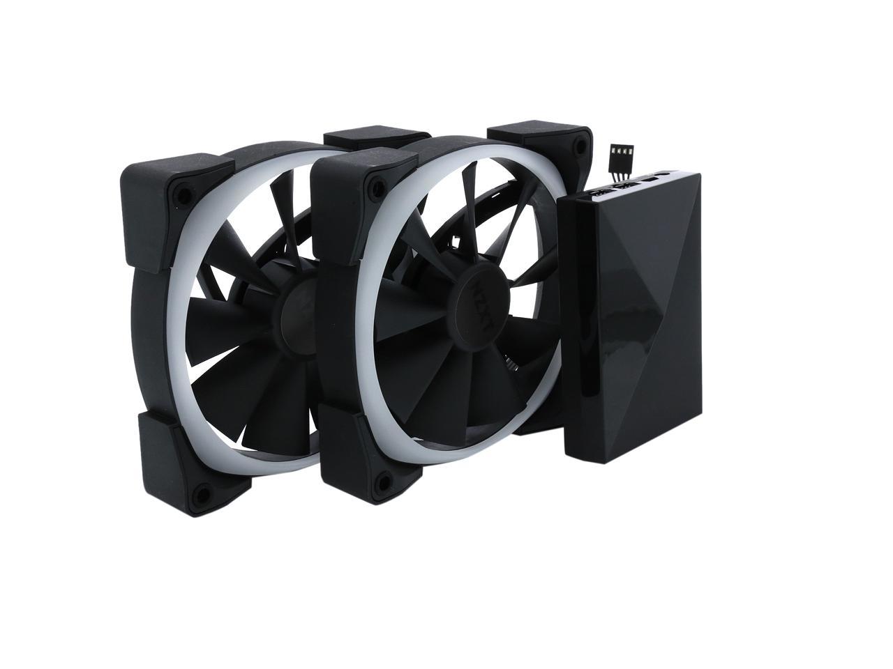 NZXT RF-AR120-C1 RGB LED Aer RGB120 & HUE+ 2 x Advanced RGB LED PWM Fan ...