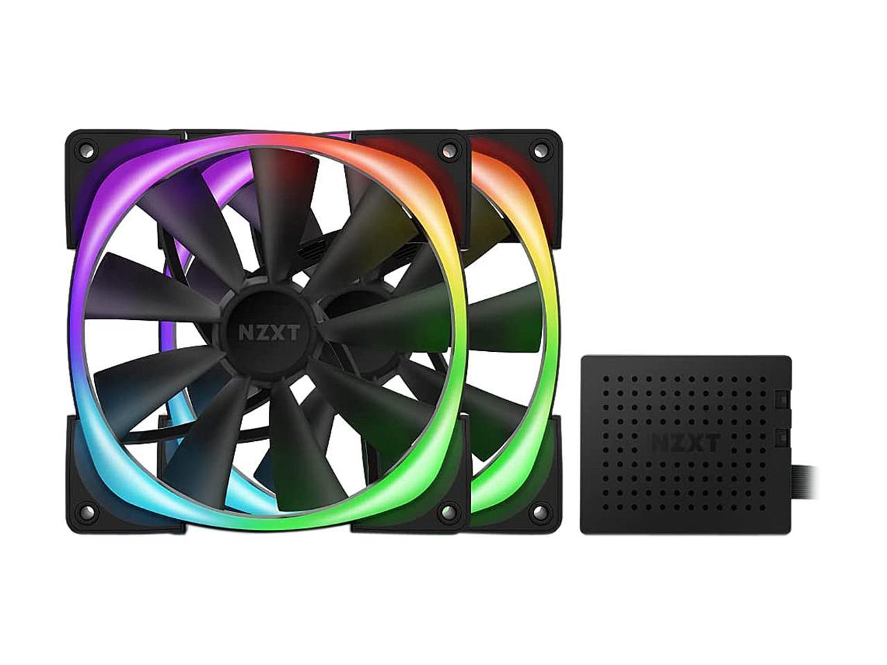 NZXT HF-2814C-DB RGB LED Black Aer RGB 2 PWM 1500RPM Fan Twin Stater ...