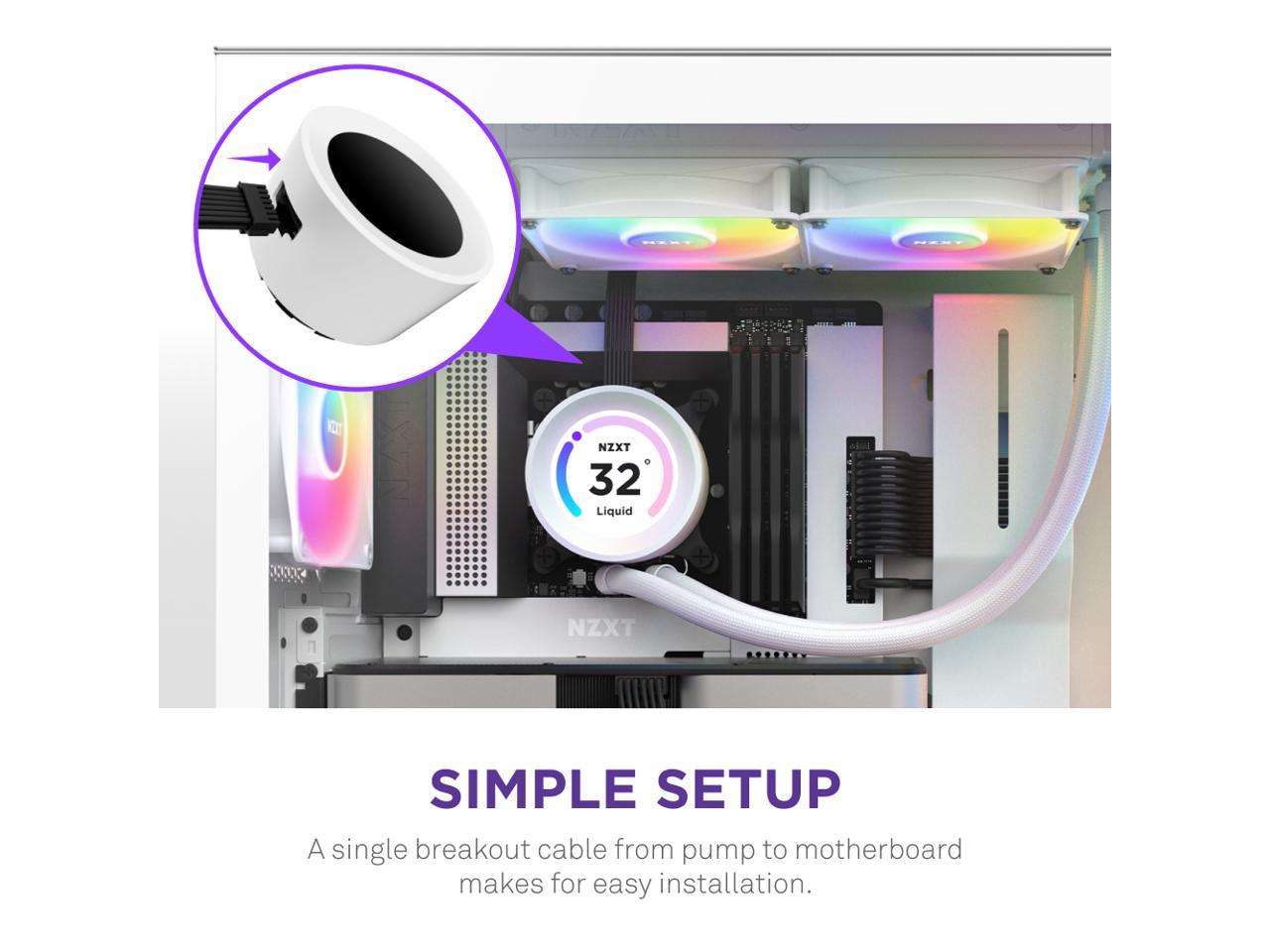 Nzxt Kraken Elite Rgb Mm Rl Kr E W Rgb Aio Cpu Liquid Cooler