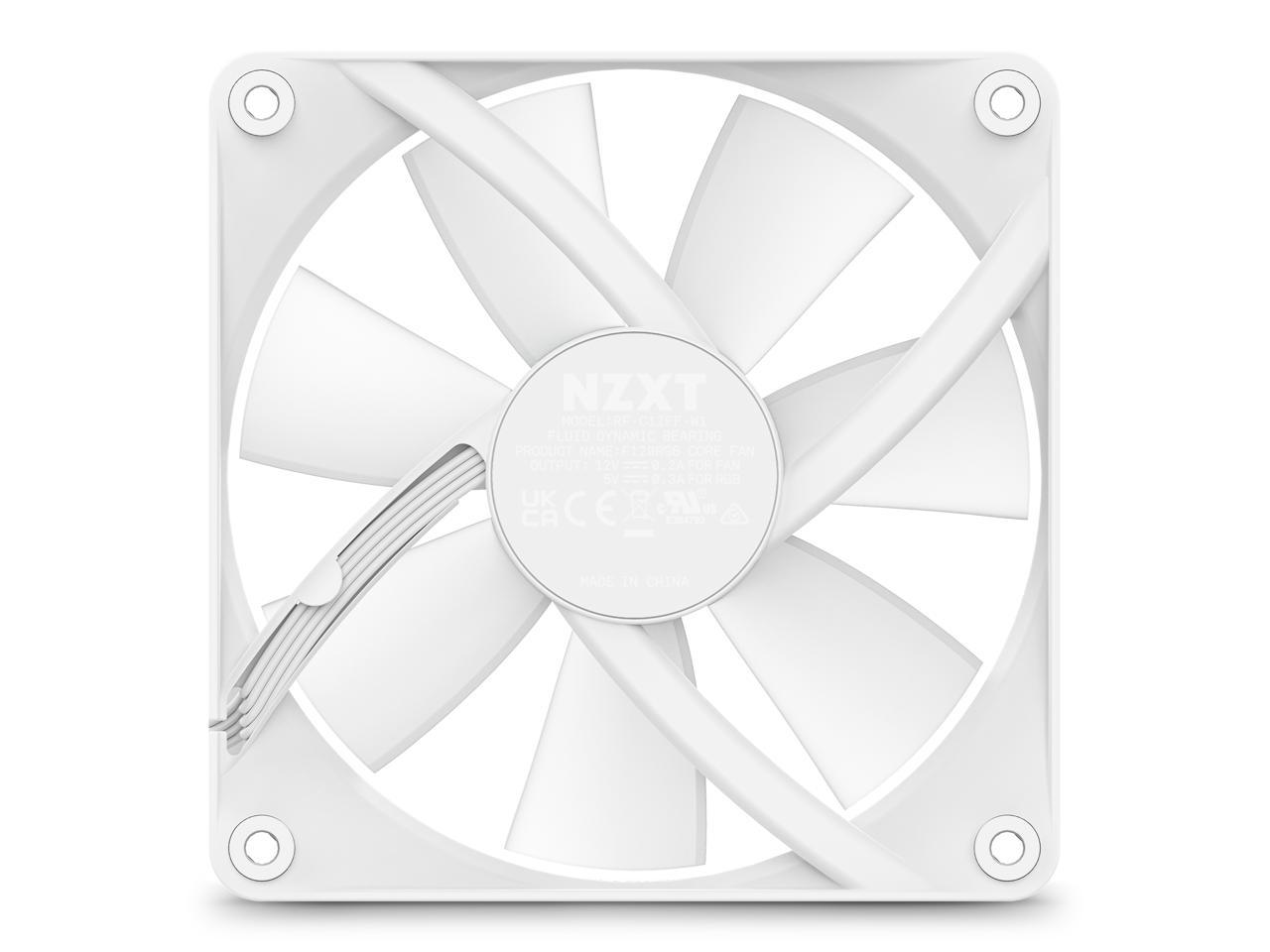 NZXT F120 RGB Core Fan - RF-C12SF-W1 - 120mm Hub-Mounted RGB Fan ...