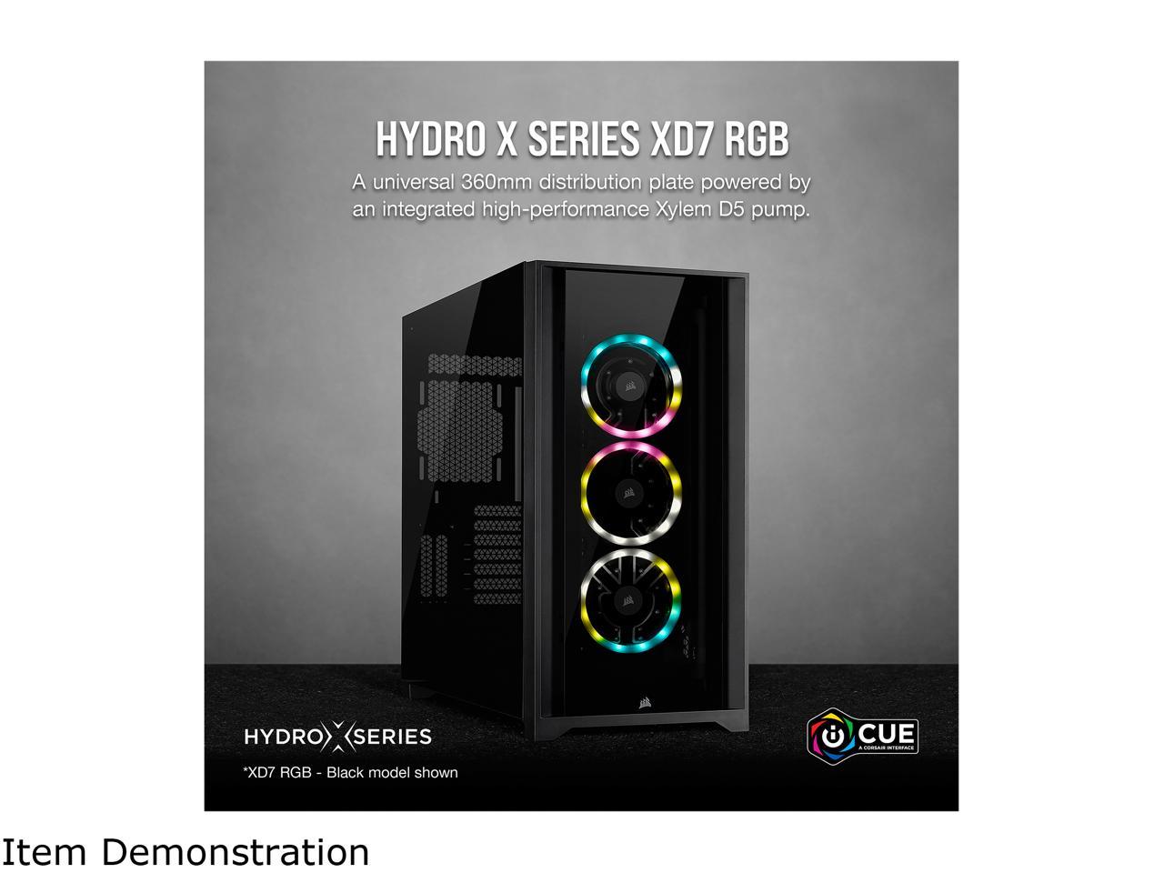 CORSAIR Hydro X Series XD7 RGB Pump/Reservoir Combo - White - 360mm  Distribution Plate System - D5 PWM Pump - 140ml Reservoir - 36 Individually  
