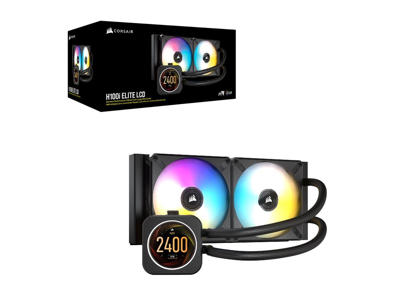 CORSAIR iCUE H100i ELITE LCD Display Liquid CPU Cooler - Newegg.com