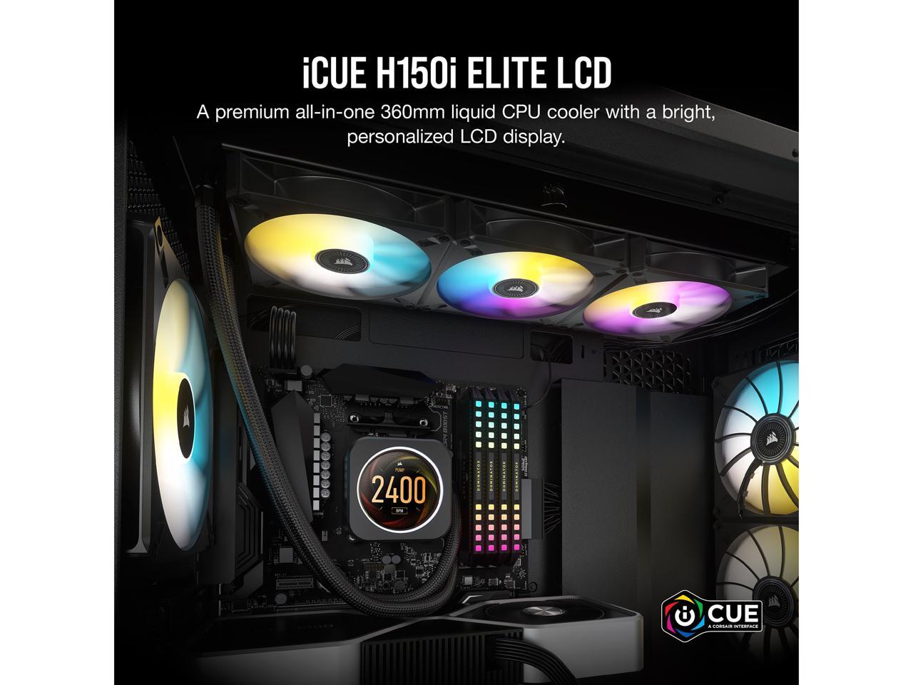 icue h150i elite lcd display liquid cpu cooler release date factory