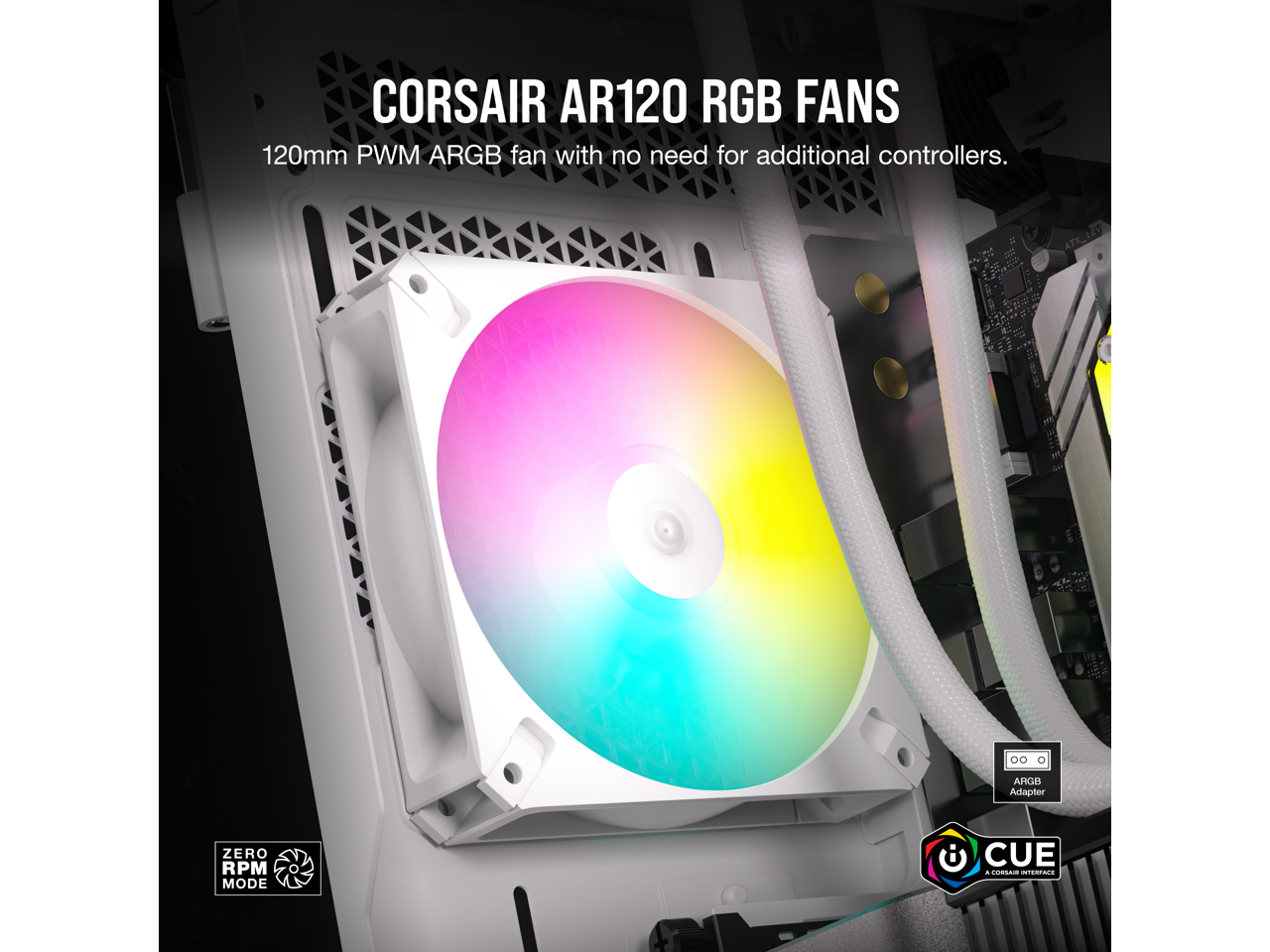 CORSAIR AR120 RGB White 120mm ARGB-compatible Fan, Triple Pack - Newegg.com