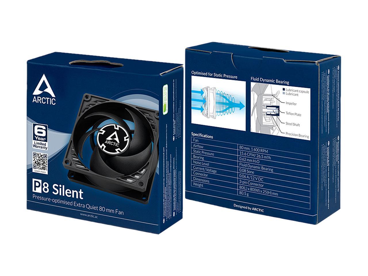ARCTIC COOLING P8 Silent ACFAN00152A Pressureoptimised Extra Quiet