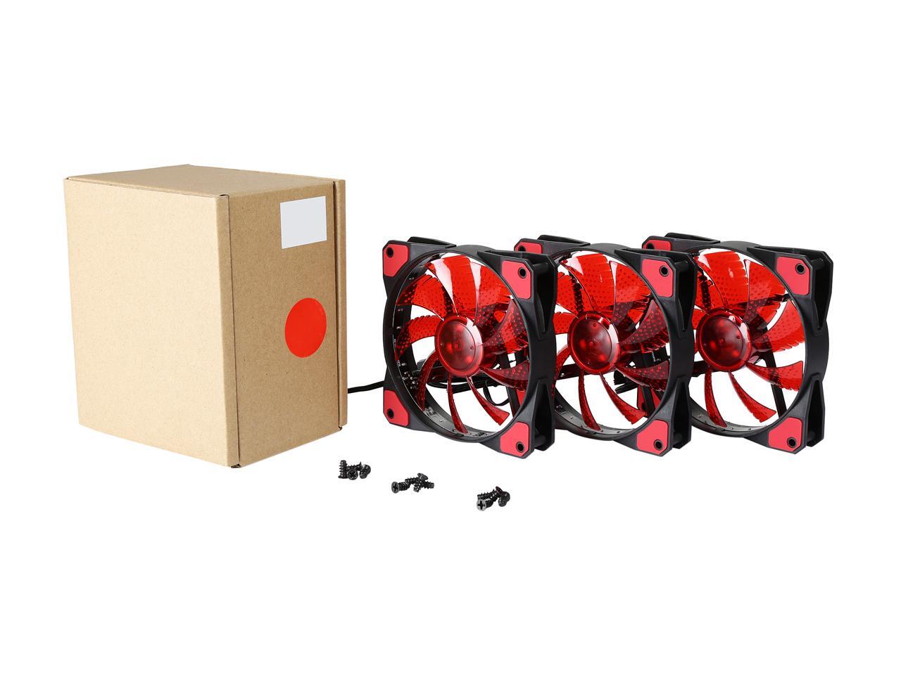 APEVIA AF312LSRD 120mm Red LED Ultra Silent Case Fan w/ 15 LEDs & Anti