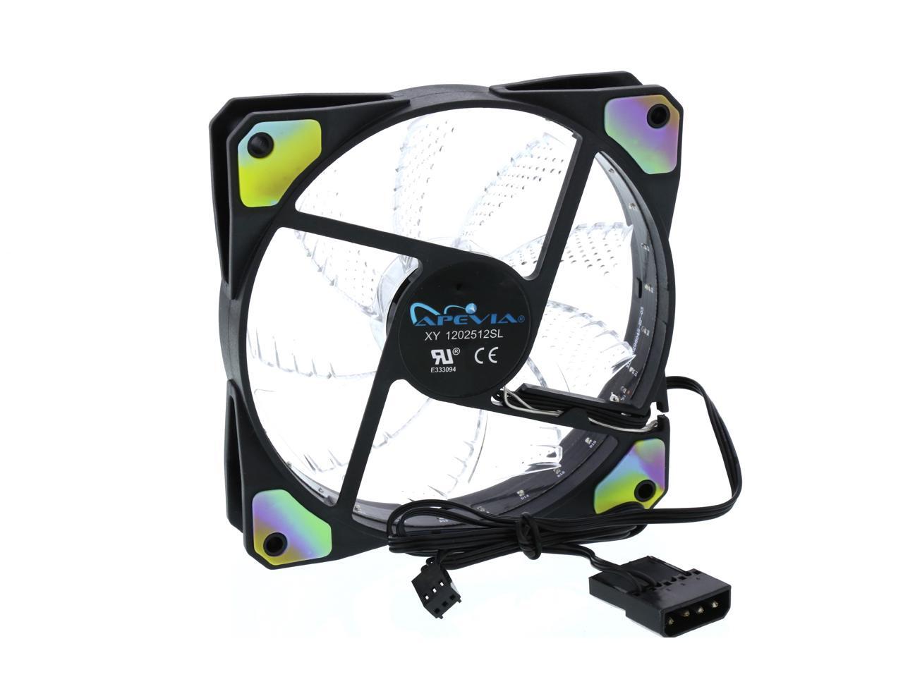 APEVIA AF312LS4C 120mm Multicolor LED Ultra Silent Case Fan w/ 15 LEDs