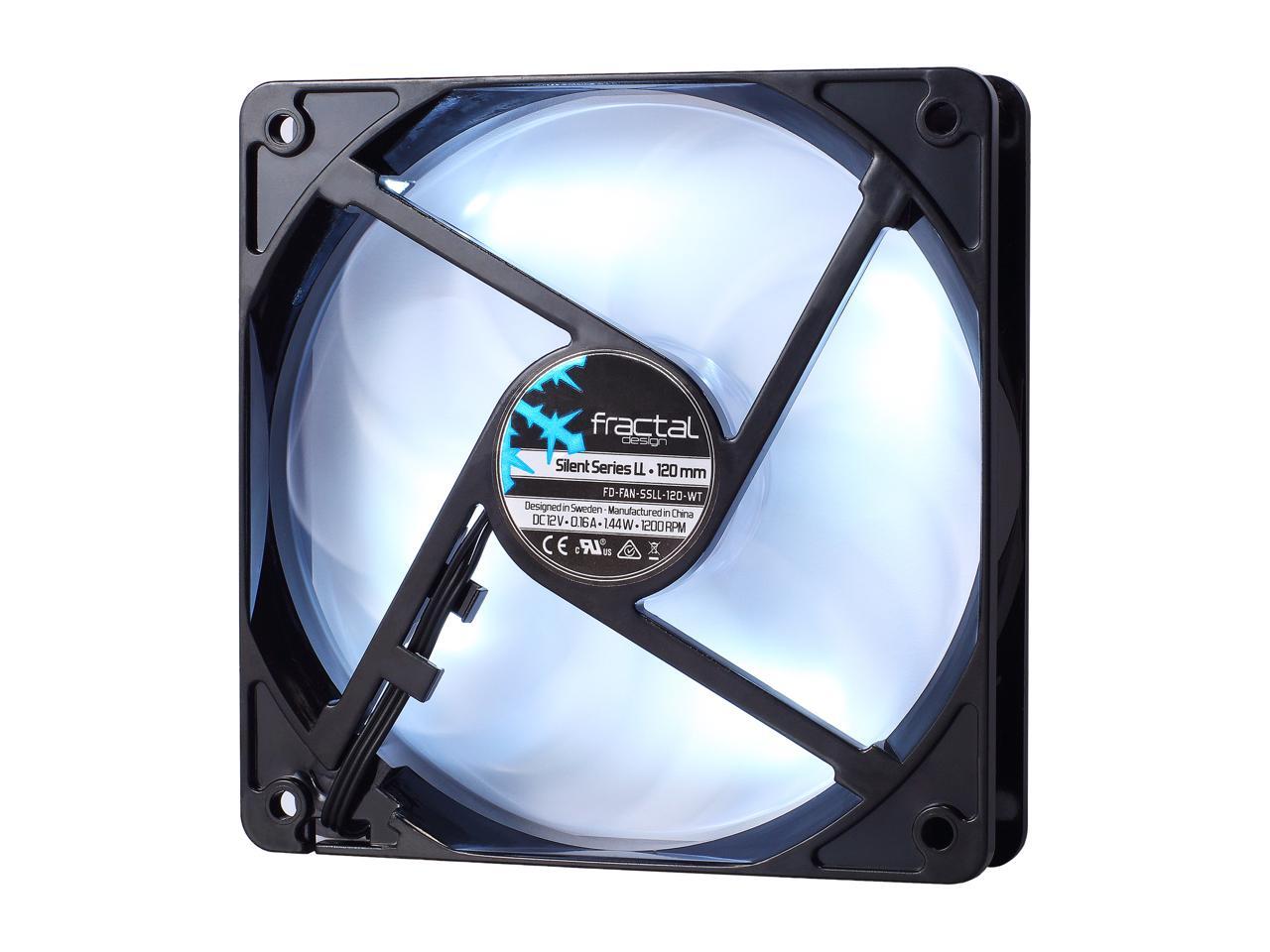 Fractal Design Silent Series LL 120mm Sleeve Bearing Black/Clear with White LED Computer Case