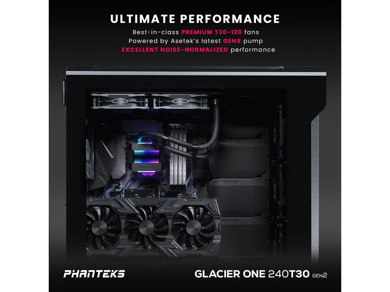 Phanteks Glacier One 240T30 Gen 2 D-RGB AIO Liquid CPU Cooler, 240mm ...