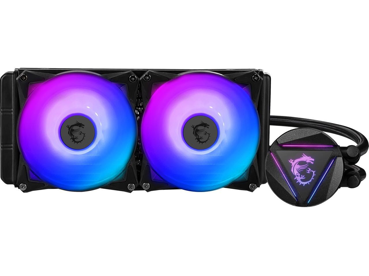 MSI MAG Series CORELIQUID 280R, ARGB CPU Liquid Cooler (AIO): Rotatable Blockhead Design, 280mm Radiator, Dual 140mm ARGB PWM Fans LGA 1700 / AM5 ...