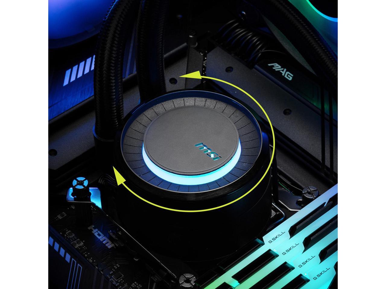MSI MAG CoreLiquid E360 Black AIO ARGB CPU Liquid Cooler Rotating